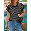 EVALESS Women's 2025 Sleeveless Crew Neck Striped Sweater Vest Short