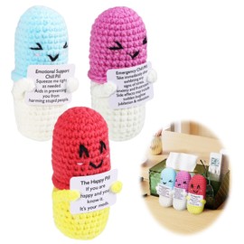 iewrtcin 3 Pieces Emotional Support Funny Gifts,Positive Pickle Women Gifts,Crochet Emotional Support Positive Gifts Applies to Game Room Decoration,Desk Decor,Home Table Decor,Caring Gifts