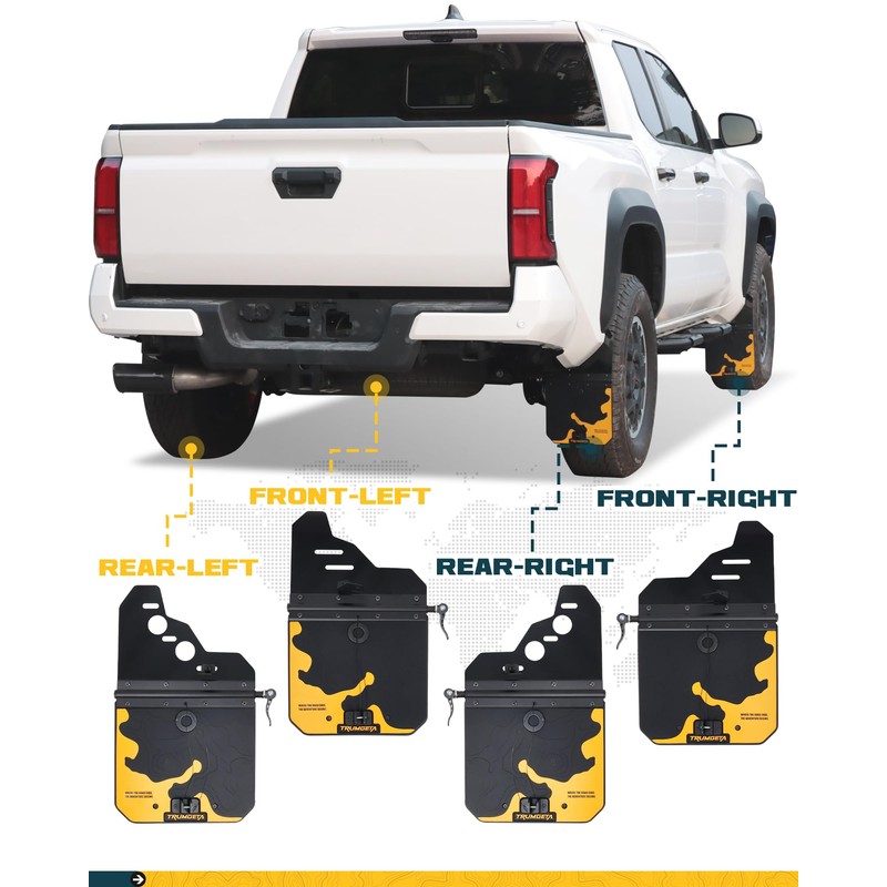 Trumgeta10 x19 Mud Flaps Guards Fit for Toyota Tacoma 2024
