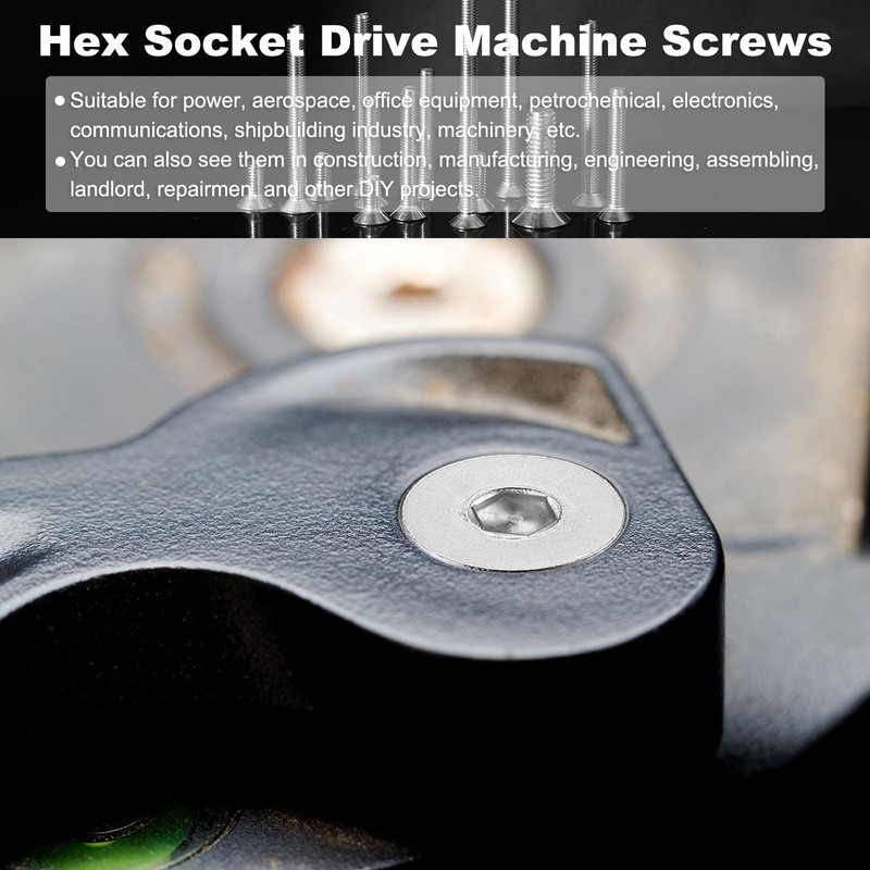 PATIKIL M5 x 60 mm Flat Head Socket Cap Screws,