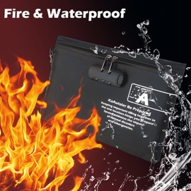 Fireproof Money Bag with Lock KaAutoler Fireproof and Waterproof Cash Bag with Zipper Closure Fireproof Money Pouch Locking Accessories Pouch for Cash (11"*7.5")