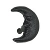 Zeckos Set of 6 Black Cast Iron Crescent Moon Face