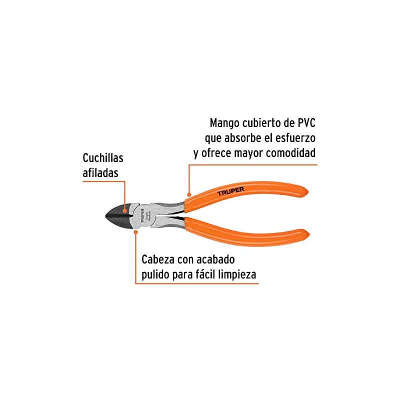 Truper T202-6, Pinzas de corte diagonal, 6"