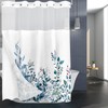 Tititex No Hooks Snap in Liner Blue Eucalyptus Leaves Shower