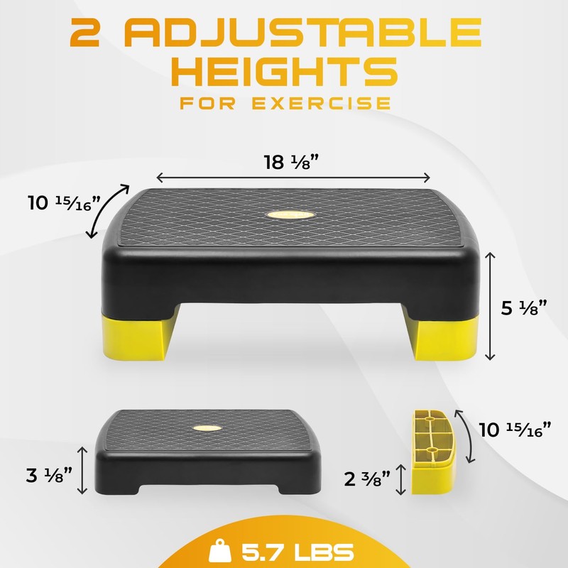 Yes4All Aerobic Exercise Step Platform - Yellow/Black