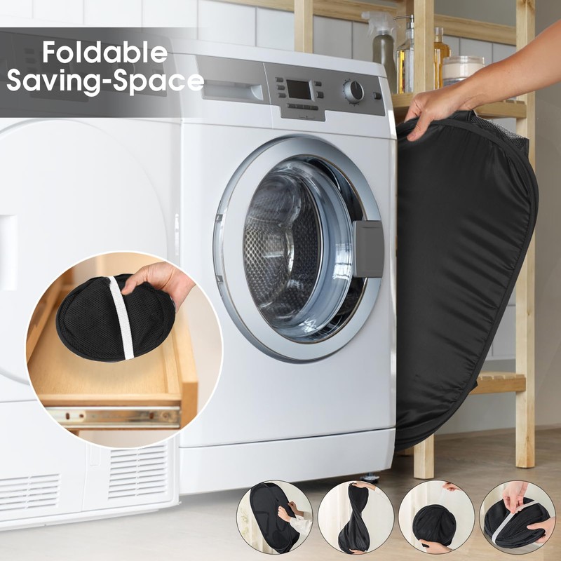 Diggoour Sturdy Collapsible Laundry Baskets- Pop Up Laundry Hampers with