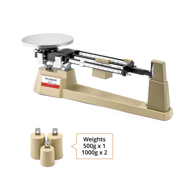 QWORK Triple Beam Mechanical Balance, 2 Pack 2610g/0.1g Lab Analytical