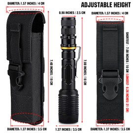 IronSeals 2 Pack Tactical Flashlight Pouch Holster Case Belt Bag, Molle EDC Organizer Pouch EMT Mini Scissor Tool Pouch