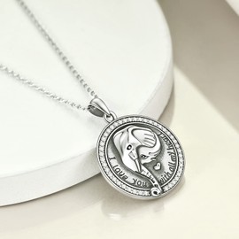 ONEFINITY Mother and Daughter Elephant/Lucky Elephant/Cute Turtle/Teddy Bear Sika Deer/Sea Turtle Vintage Necklace Sterling Silver Jewellery Gifts for Women, Sterling Silver, Cubic Zirconia