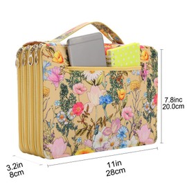 200 Slots Colored Pencil Case-Twill Oxford Pencil Holder with Zipper Closure Colored Pencil Orangizer for Watercolor Pens or Makers Large Capacity Pencil Case for Artist or Student (Yellow Flower)