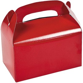 Fun Express Red Treat Boxes (1 dozen) 4th of July, Valentine, Holiday & Christmas Cookie Exchange, Secret Santa Gifts, Party Favors