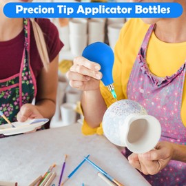98 PCS Pottery Tools Supplies Precision Tip Applicator, Clay Slip Trailing Bottles with Needles Glaze Brushes, Ceramic Tool Set with Squeeze Graduated Bottle for Glaze