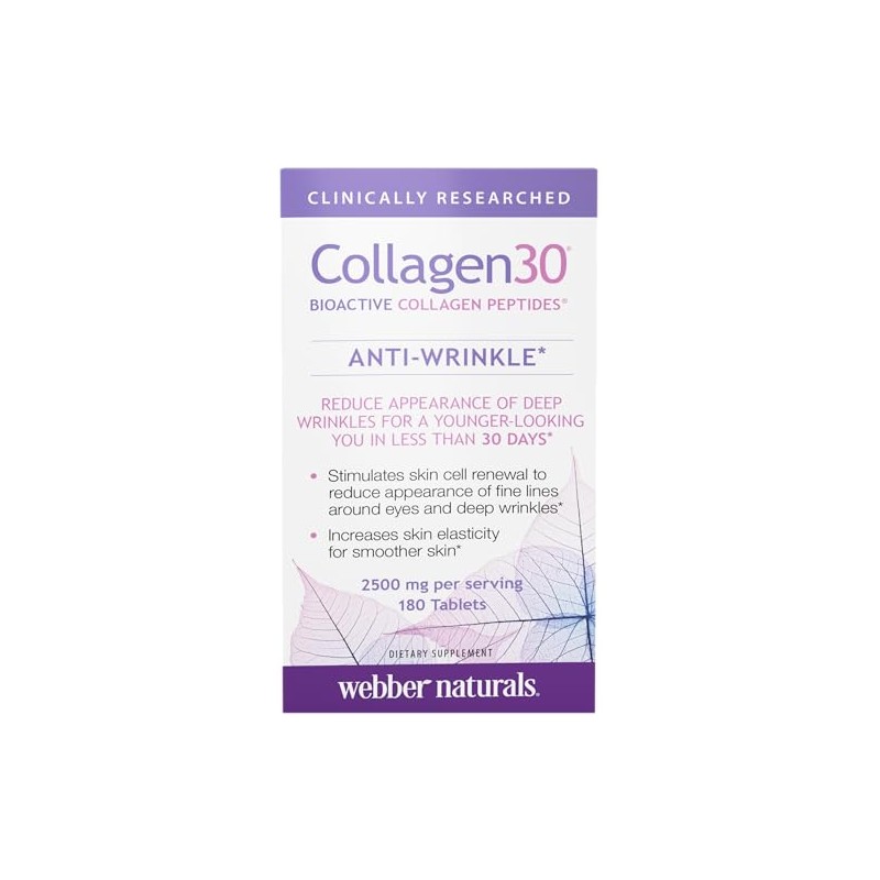 Webber Naturals Collagen30 Antiarrugas 2500 Péptidos Colágeno Bioactivos Por Porción