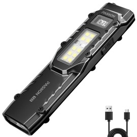 EDC Tactical Flashlight,1500 Lumen Flat Flashlights Rechargeable,Dual-Switches LED Small Flashlight with Digital Display,Stainless Steel 8 Modes Pocket Flash light for Home, Camping,and Emergency Use