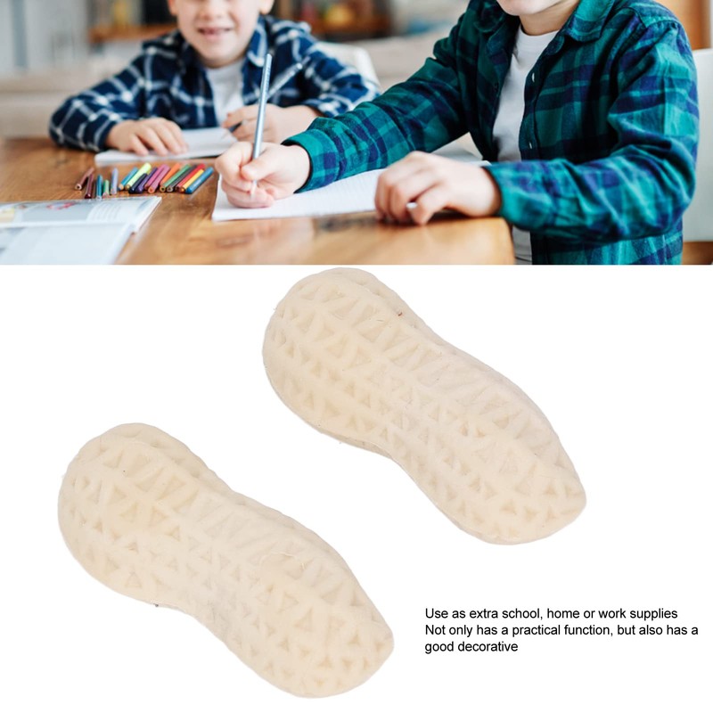100pcs Pencil Eraser Peanut Shape Flavor Pattern Correction Eraser Learning