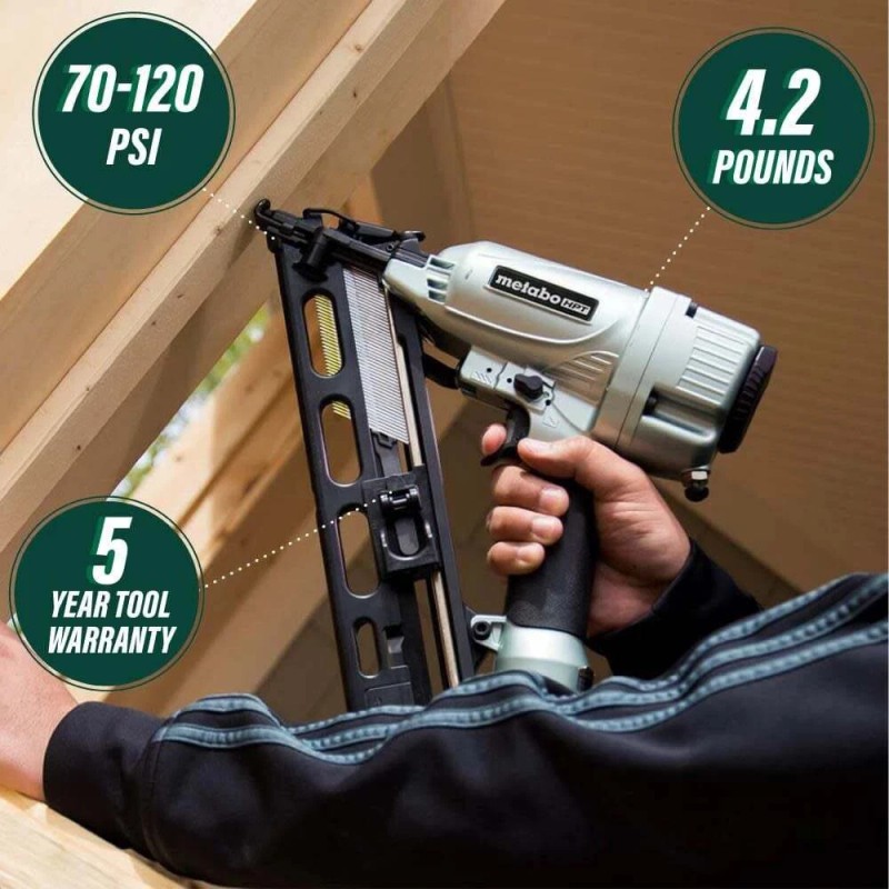 Metabo Hpt 2-1/2 In. 15-Gauge Angled Finish Nailer With Air
