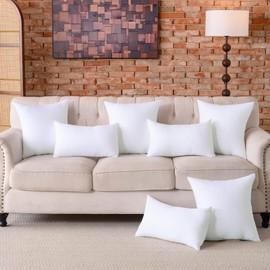 12x20 Outdoor Pillow Inserts Set of 2 Waterproof Hypoallergenic Throw Cushion Fillers - Rectangle Polyester White Lumbar Support Decorative Pillows for Couch, Bed, sofa, Patio - Soft & Firm Support