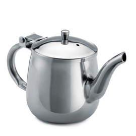 TableCraft GN10 10 Ounce Gooseneck Teapot, Stainless Steel, Elegant Compact Design, Perfect for Single Service Use, Hand Wash Only, Ideal for Home and Cafes