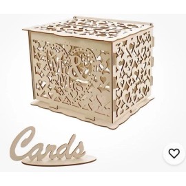 Unbranded Wedding Card Box with Lock Wooden Memory DecorationWooden Box Creative Beauti...