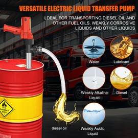 110V Electric Fuel Transfer Pump-High Power 1980W Multi-Functional Liquid Transfer Pump Includes 91CM stainless steel tube + 2M steel wire hose for Diesel,Lubricants,Water,Slightly viscous liquid