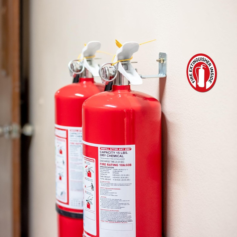 Fire Extinguisher Inside Stickers Pack of 8 2.75" x 2.75"