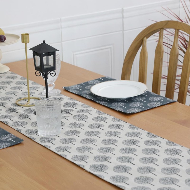 CosyAurora Placemats Mulberry Trees, 30 x 40 cm, Navy Grey,