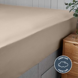 Silentnight Supersoft Fitted Sheet, Natural, King