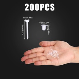 LUTER 200pairs Plastic Earrings, Clear Earrings Invisible Plastic Earrings Plastic Transparent Earrings Plastic Post Earrings Earring Protectors Clear Earrings for Sports Jewelry Making Women Men