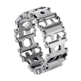 ieron Multitool Bracelet for Men - 29-in-1 Stainless Steel Multifunctional Bracelet, Travel-Friendly, Suitable for Sailing, Camping, Hiking - Silver, 21cm