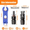 10 Pairs Solar Plugs with 2 Wrenches Tool, Male/Female Solar