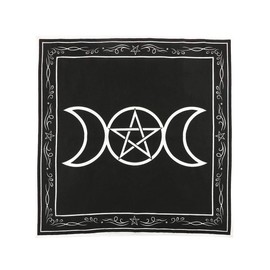 Enchanting Black & White Triple Moon Altar Cloth - 70cm x 70cm (1 Pc.) - Premium Quality Cotton, Multi-Purpose Decor Accent – Perfect for Home, Rituals & Spiritual Practice