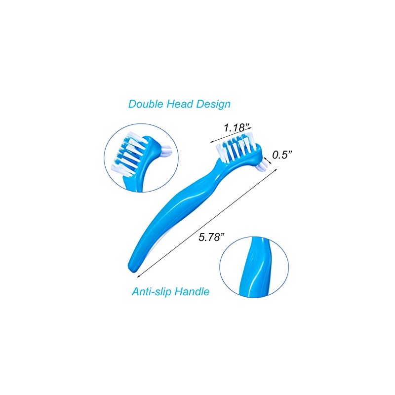 Pack of 3 Portable Denture Cleaning Brushes with Moderate Multilayer