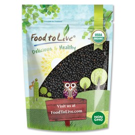Food to Live Organic Black Lentils, 8 Ounces – Non-GMO, Whole Dry Pulses, Raw, Sproutable, Kosher, Vegan, Bulk Legumes, Black Masoor Daal. Rich in Thiamin, Folate, Protein. Great for Tacos, Soups