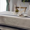 ArtBud White Blue Tablecloth Cotton Linen Farmhouse Table Cover Soft