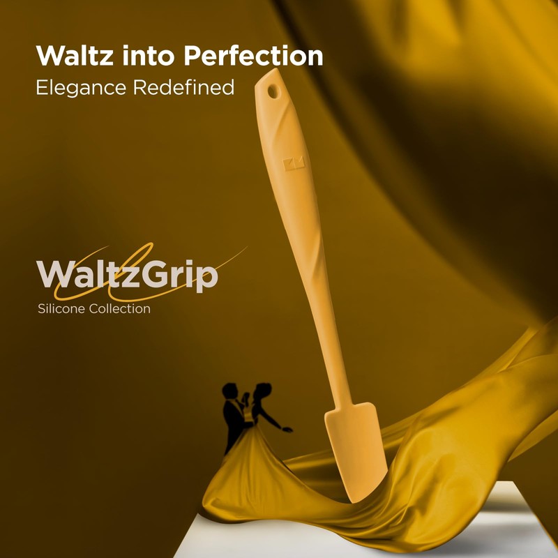 Kitchen Mama WaltzGrip Platinum Silicone Jar and Can Spatula Utensil