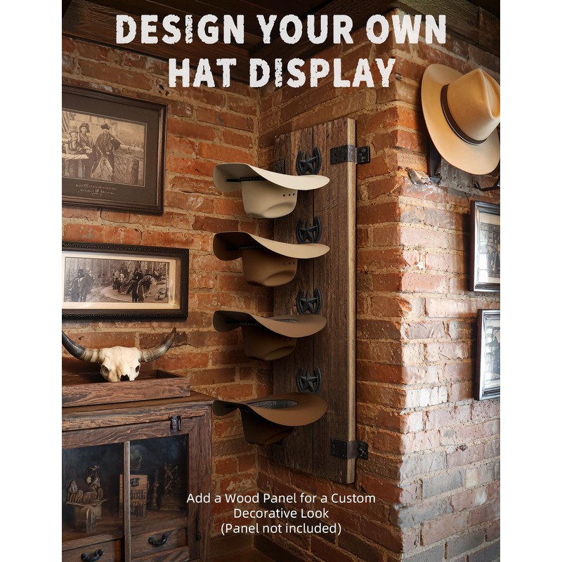 Cowboy Hat Holder Wall Mount Metal Western Horseshoe Hat Rack