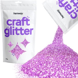 Hemway Craft Glitter - Lavender Purple | Fine Metallic Sequin Flakes for Resin & Epoxy Crafts | Supplies for Tumblers, Cards, Jewellery, Candle, Hair, Face, Body & Nail Art Decoration | 100 g