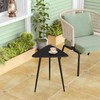 SAYGOER Black Side Table Small Triangle End Table Modern Narrow