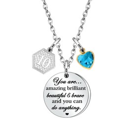 HEYEJET 10th Birthday Gifts for Girls Charm Birthday Necklace for 10 Years Old Girls Daughter Niece Sister 10th Wedding Anniversary Jewellery for Wife Friend Mum Aunt (10)