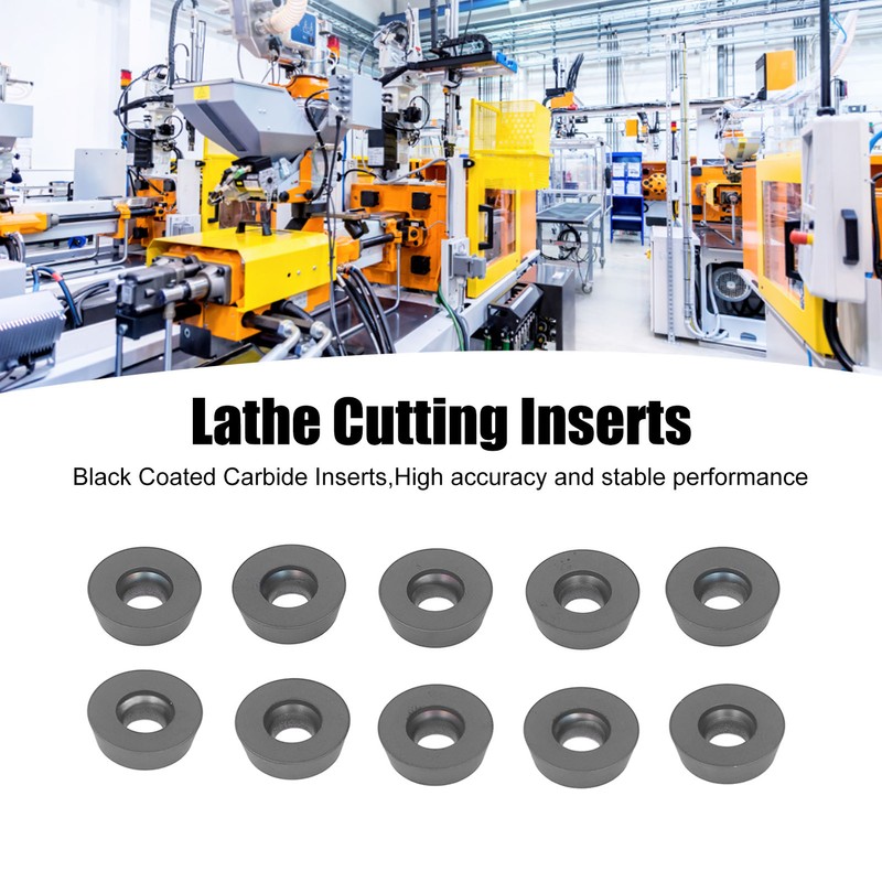 10PCS Black Coating Carbide Inserts Round CNC Turning Milling Inserts