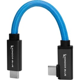 Kandor Blue New Kondor Blue Right-Angle USB-C 3.1 Gen 2 Cable (5", Kondor Blue)