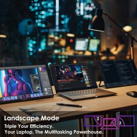 Kado Dual Portable Monitor Setup - 2-Pack 15.6'' FHD 1080p, Ultra-Slim 1920x1080