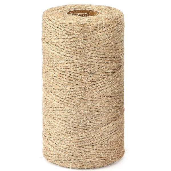 G2PLUS 100 m Jute Twine Cord, 1.5 mm Jute Cord, 2-Ply Craft Cord, Decorative Cord, Perfect for DIY, Arts, Gardening, Brown