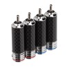 4Pcs RCA Sound Plug Carbon Fiber Chrome 8mm Wire Diameter
