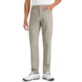 CRZ YOGA Men's All Day Comfy Golf Pants with 5-Pocket 30" Quick Dry Lightweight Casual Work Stretch Trousers Khali Barley 38W x 30L