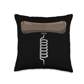 Corkscrew Tool Illustration For Wine Enthusiasts Throw Pillow