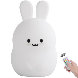 xinjinhju Nachtlicht für Kinderzimmer Bunny Kinderzimmerlicht Dekorative Lichter - augenschonend, einstellbare Helligkeit und Farbe, Zeiteinstellung - Geschenk für Jungen und Mädchen - Medium