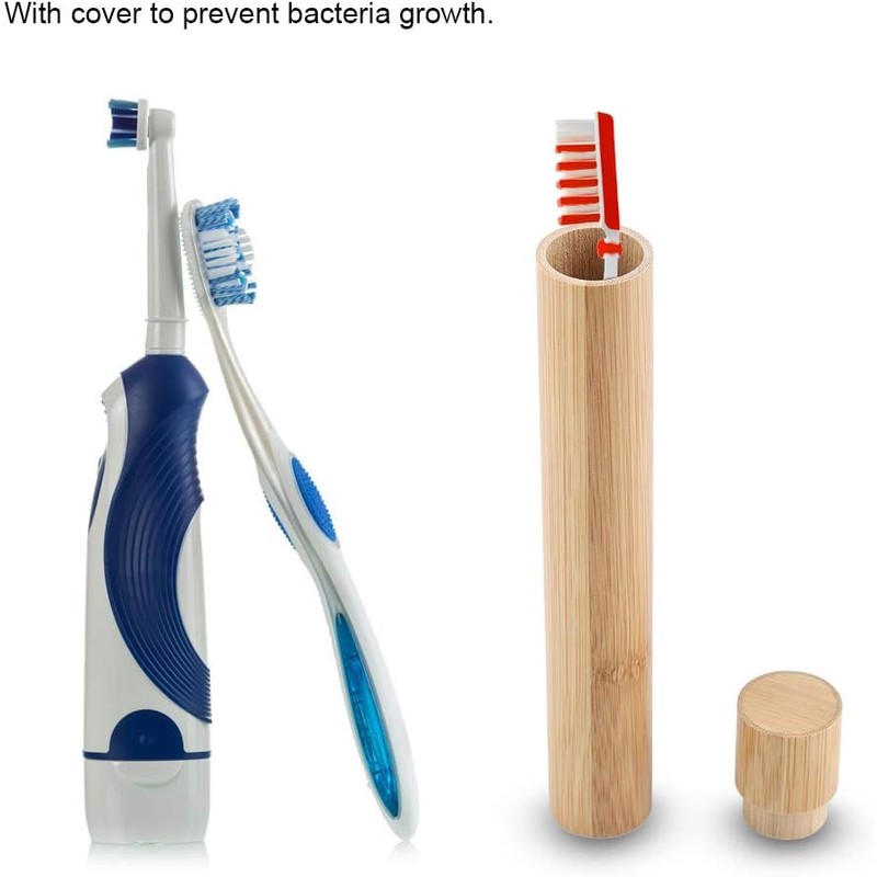 Estuche para cepillos de dientes de bambú ecológico portátil Estuche