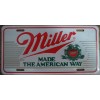 Vintage Miller License Plate Embossed Metal New Old Stock Beer