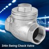Oumefar 1pc 3/4" Check Valve Stainless Steel Swing Non Return